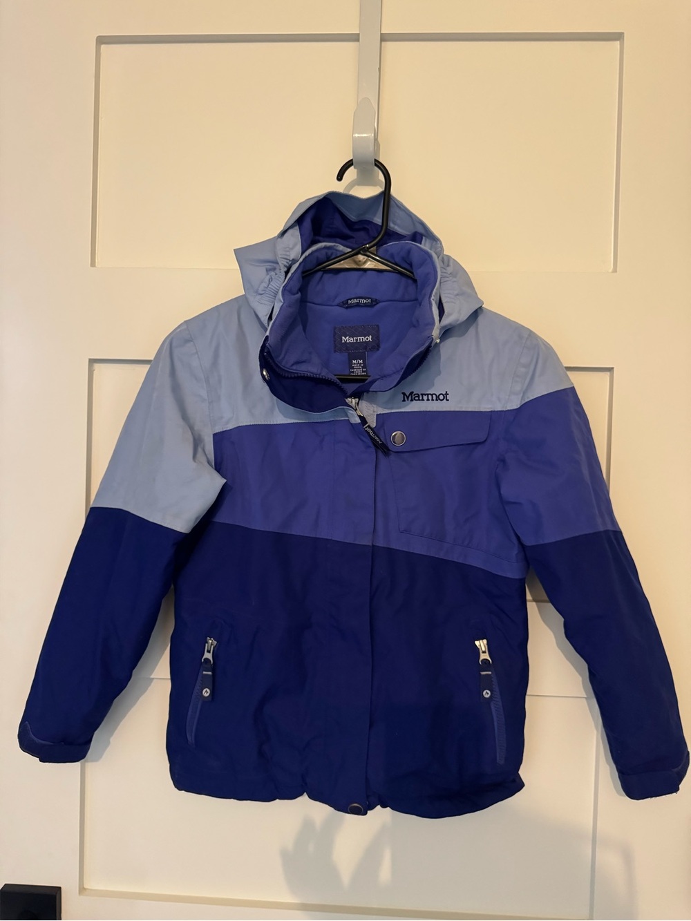 Marmot Kids' Three-Tone Blue Colorblock Puffer Jacket